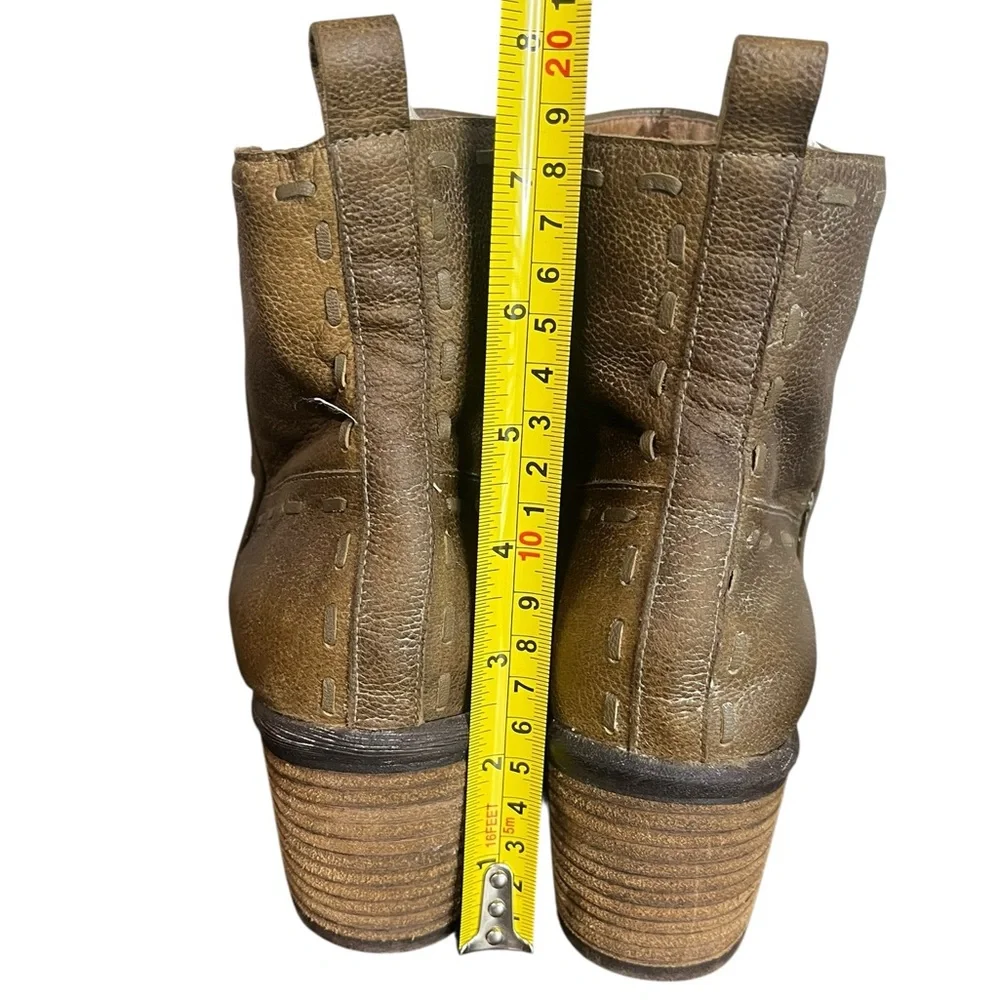 DONALD J PLINER Doro Brown Leather Stacked Heel‎ Ankle Boots Women's Size 9